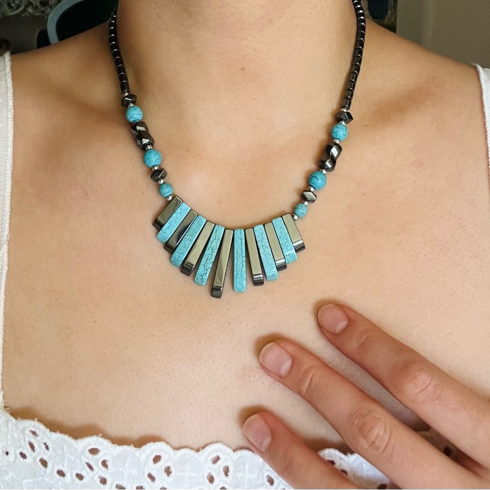 Turquoise and Hematite Necklace